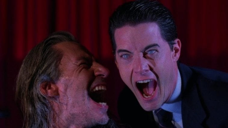Bob and doppelcooper laugh maniacally in the red room