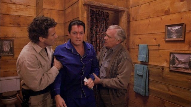 Sheriff Truman, Agent Cooper and Doc Hayward at the Great Northern