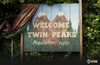 The Welcome to Twin Peaks town sign