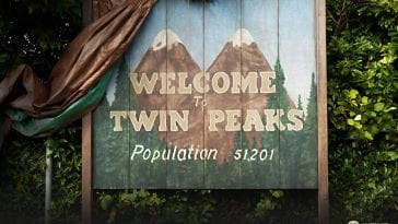 The Welcome to Twin Peaks town sign