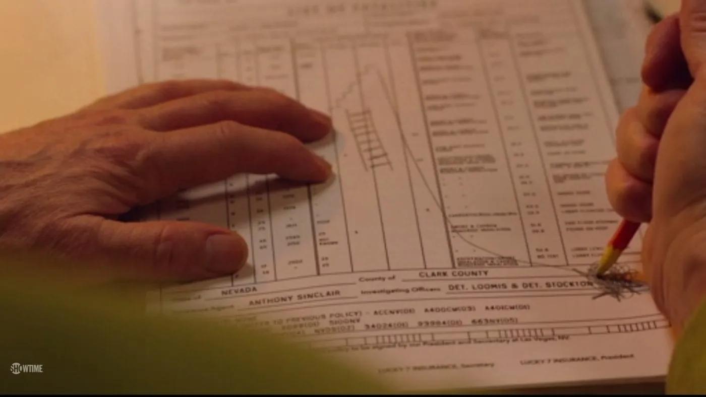 Dougie draws ladders on insurance documents