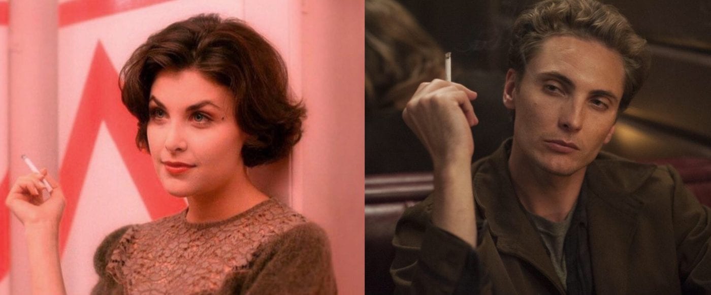 Audrey Horne and Richard Horne both smoking