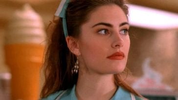 Shelly Johnson at the Double R Diner in her uniform