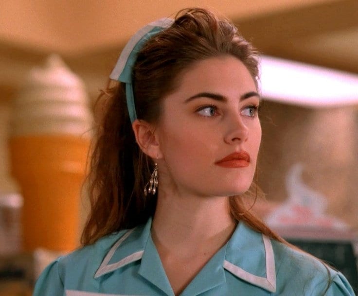 Shelly Johnson at the Double R Diner in her uniform