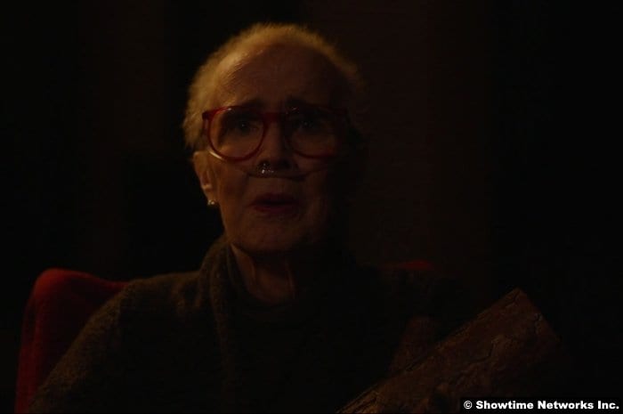 Catherine Coulson as the log lady