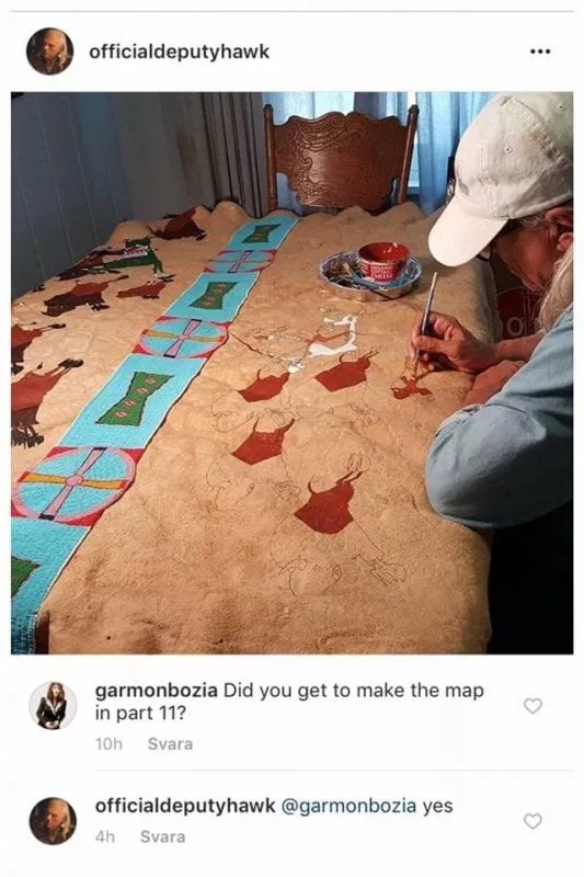 Michael Horse paints a Native American map Michael Horse paints a Native American map