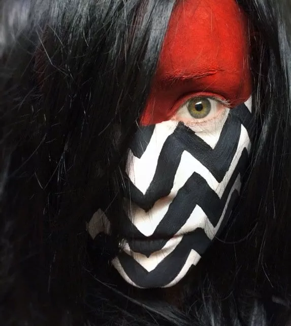 Gisela Gisela with her face painted like the black lodge