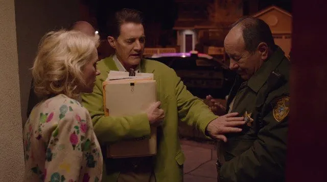 Dougie is brought home by a police officer to Janey-Es house