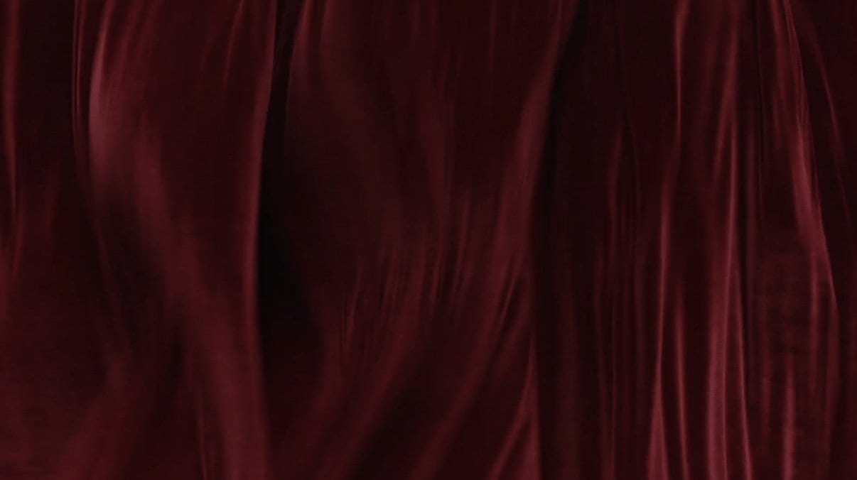 red curtains blow
