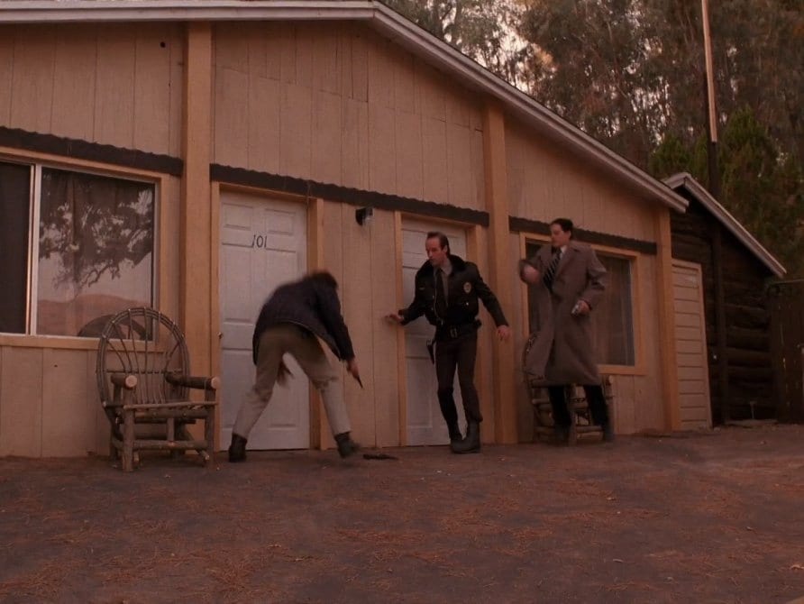 Harry, Andy and Cooper staking out the one armed man at Timber Falls Motel Twin Peaks