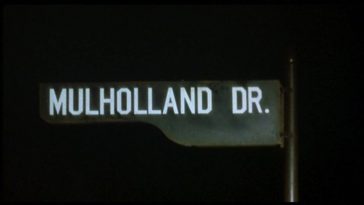Mulholland Drive Street Sign at night