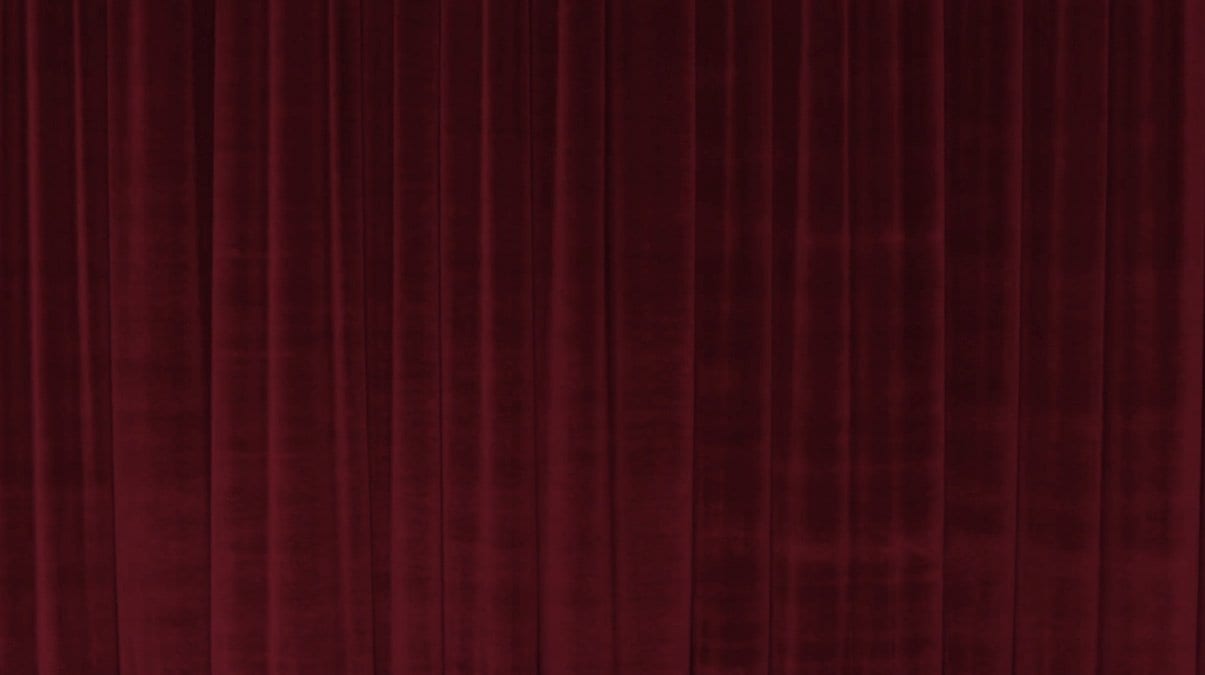 red curtains