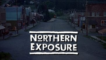 northern exposure title card main street of a small Alaska town