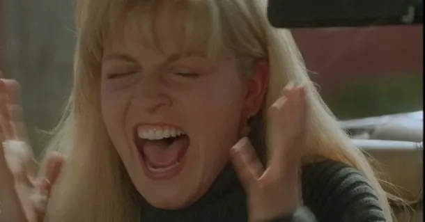Sheryl Lee screams in a scene of Fire Walk With Me