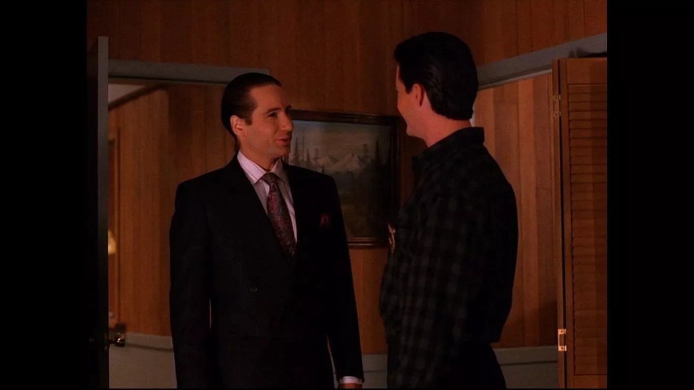 David Duchovny as Denise Bryson in disguise as Dennis Bryson with Agent Cooper