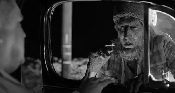 woodsman a woodsman asks for a light for his cigarette