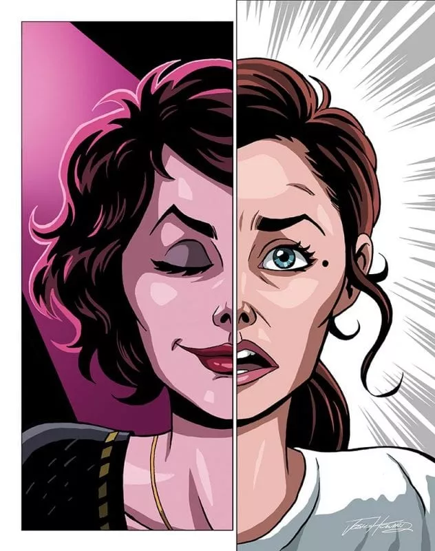 Audrey split into two, the old and the new