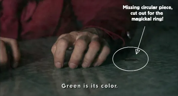 a hole cut in the formica table