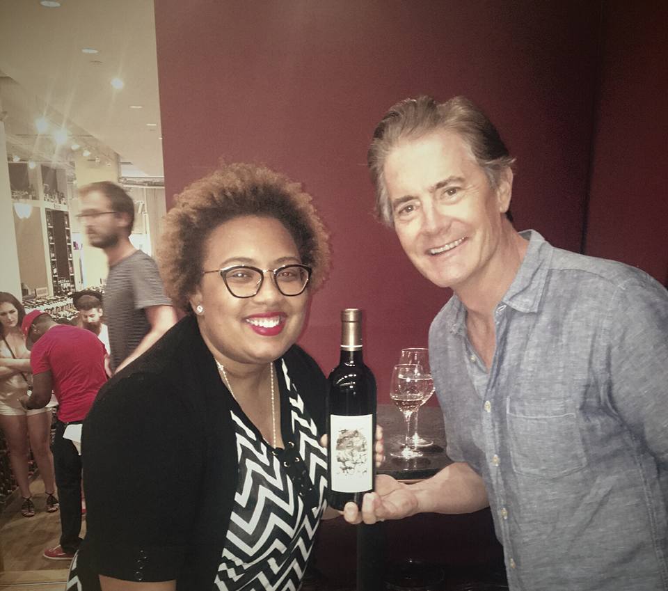 Bret and her friend Kyle at his wine event in New York