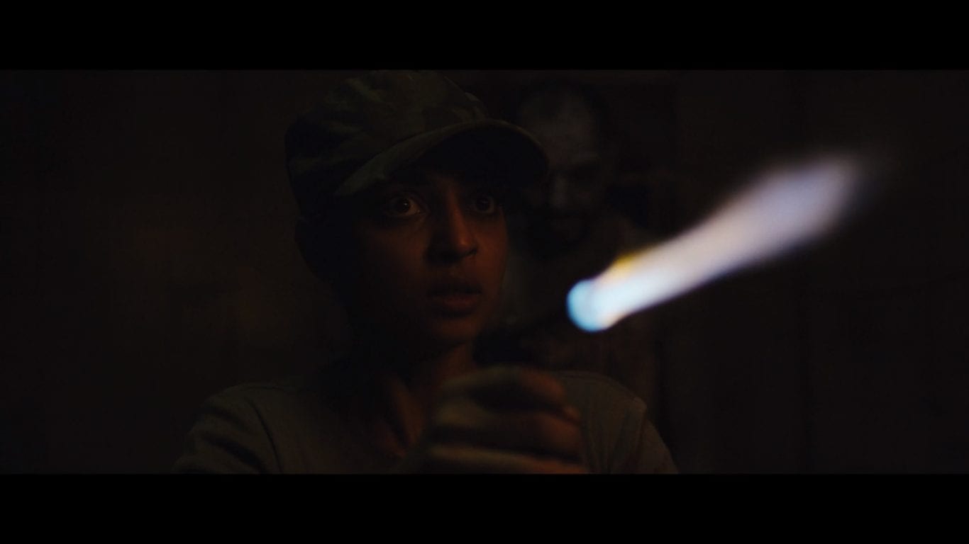 a female army officer with a blow torch