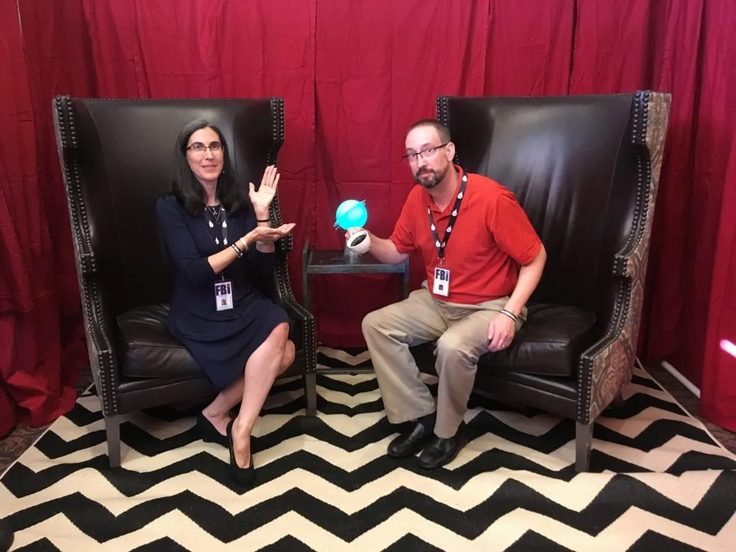 Pete and his wife in the Red Room 