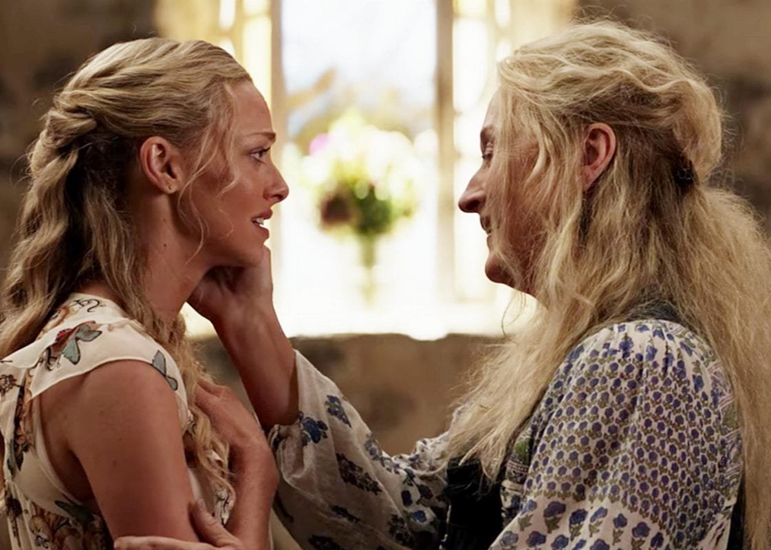 Seyfried and Streep in Mamma Mia! Here We Go Again