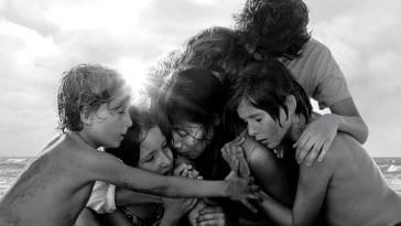 A family comes together in one scene from the film Roma.