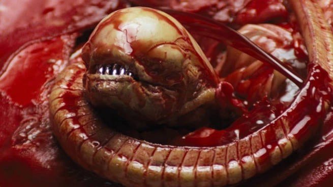 the birth of an alien baby in Alien