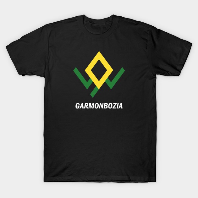 a t-shirt with the owl symbol and garmonbozia written on it