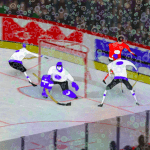 animation of hockey players on a professional hockey rink