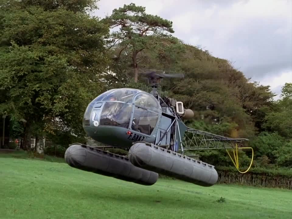 Number 6 makes his escape from the Village in a helicopter.