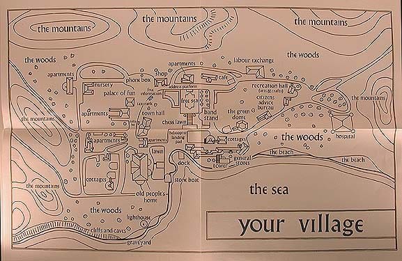 The map of Your Village, as seen in The Prisoner, is only for the local area. 