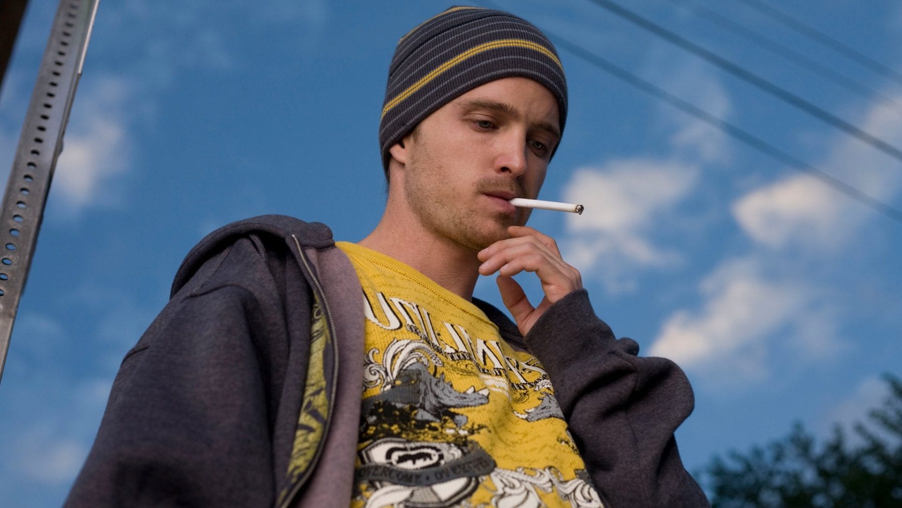 Jesse Pinkman smoking in Breaking Bad