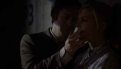 Jimmy McGill and Kim Wexler share a cigarette in the Better Call Saul pilot episode "Uno"