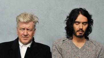 David Lynch and Russell Brand meditating