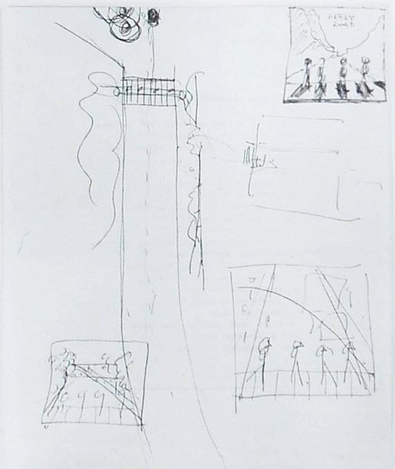 conceptual sketches by paul mccartney for abbey road album cover