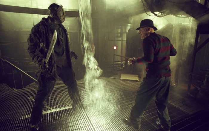 Freddy and Jason stare each other down 