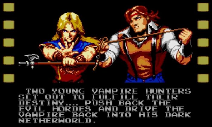 Two young vampire hunters push back against the hordes and send Dracula back to the Neather World. John, the Belmont descendant who resembles Trevor, and the blonde long haired guy with the Alucard spear.