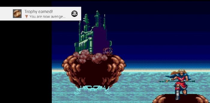 Eric crouches from a distance as Castlevania once again crumbles to the ground.