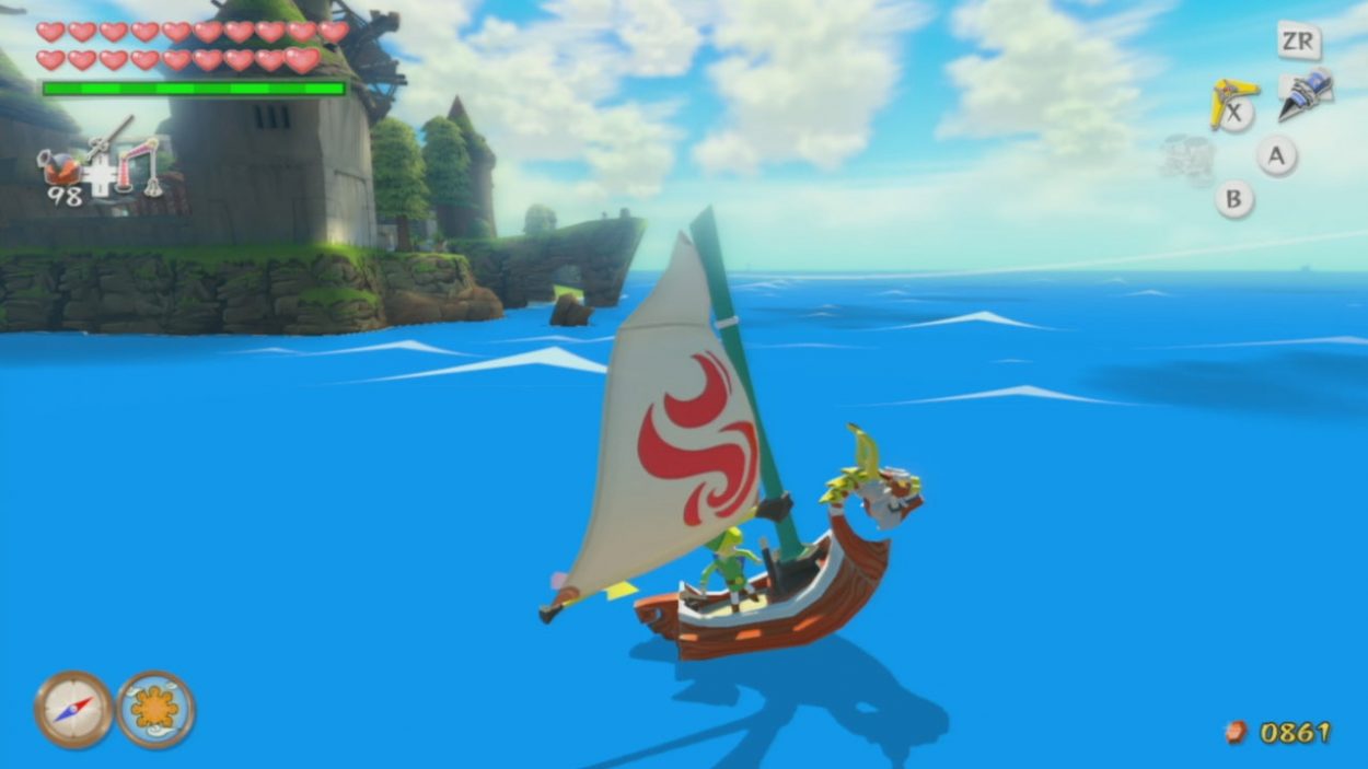 Link sails in the King of Red Lions along the Great Ocean