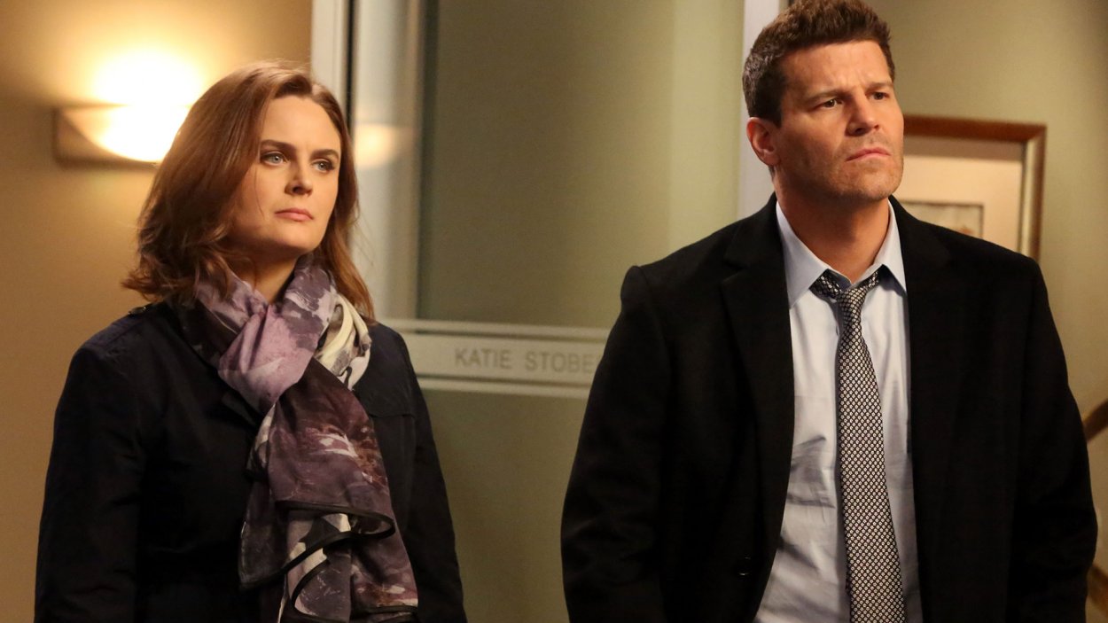 Brennan and Booth, looking quizzical about something