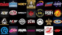 A selection of various wrestling promotion logos