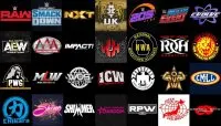 A selection of various wrestling promotion logos