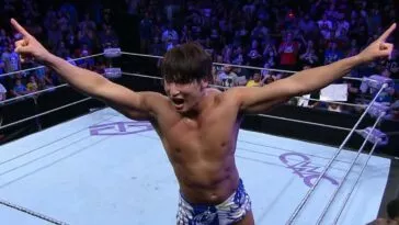 Kota Ibushi celebrates a victory during the CWC