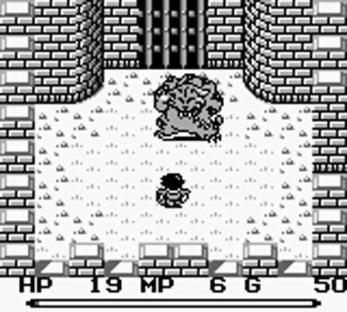 The protagonist fights a large werecat type creature in a gated arena