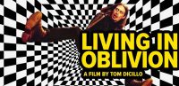 Steve Buscemi as film director falling in a black-and-white-checkered vortex