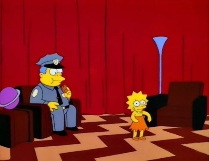 The Simpsons cashed in on the Twin Peaks mania of the original series in a Red Room skit.