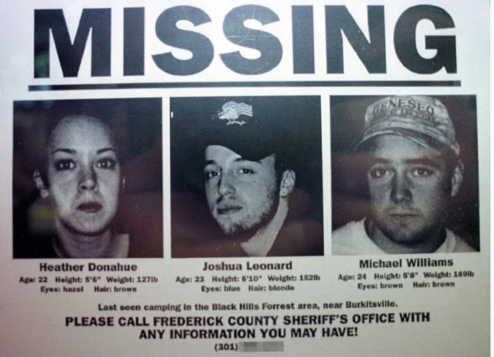 Missing poster with the missing characters from Blair Witch.
