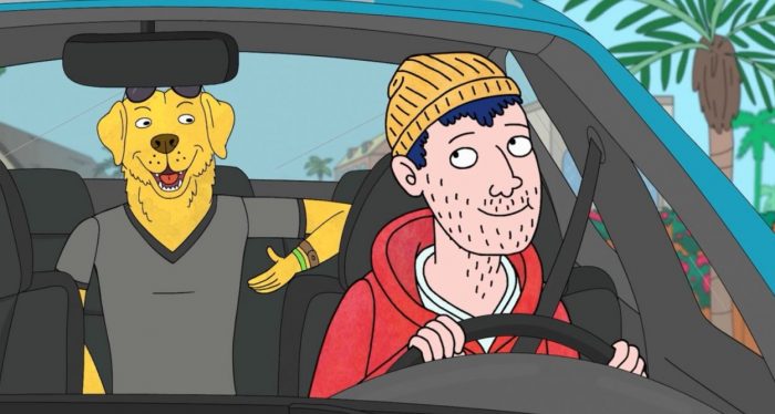 Todd drives Mr. Peanutbutter around town