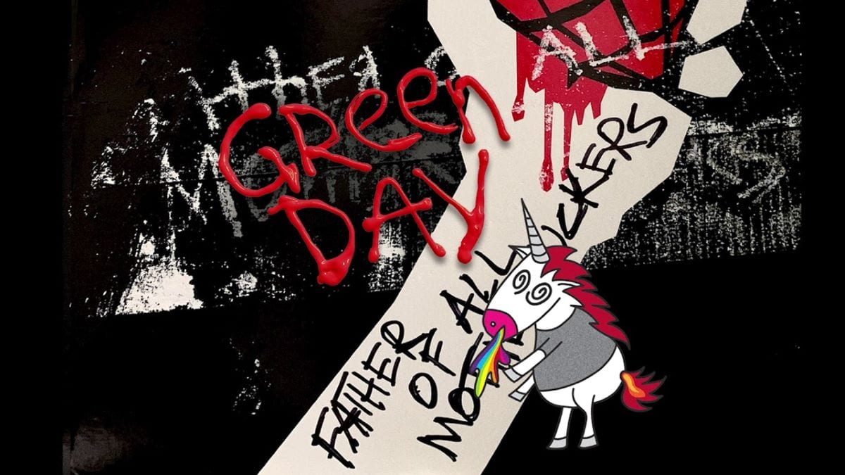 Cover artwork from new Green Day album Father of All...a fist and a unicorn